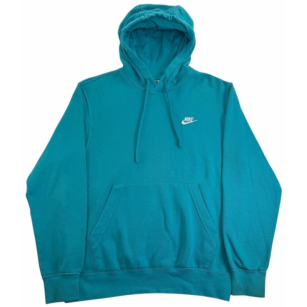 Nike Sportswear Club Fleece Hoodie Men's Small Teal Blue Sweatshirt BV2654-345